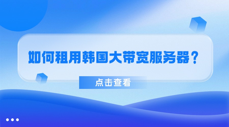 如何租用韓國大帶寬服務器？避免踩坑的實用技巧