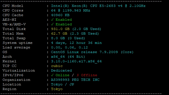 日本大帶寬服務器
