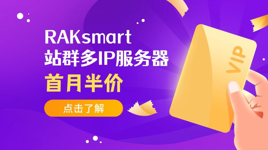 RAKsmart站群多IP服務器半價
