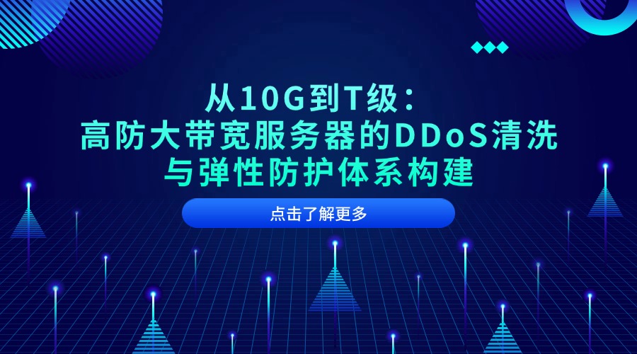 從10G到T級：高防大帶寬服務(wù)器的DDoS清洗與彈性防護體系構(gòu)建
