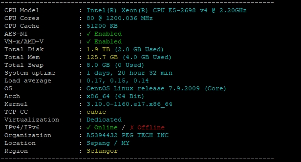RAKsmart新加坡物理服務器E5 - 2698v4*2深度評測