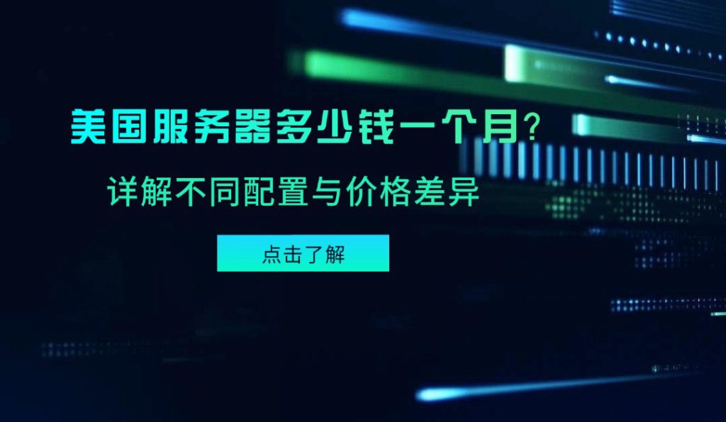 美國服務器多少錢一個月？詳解不同配置與價格差異