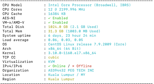 馬來西亞裸機云服務器評測